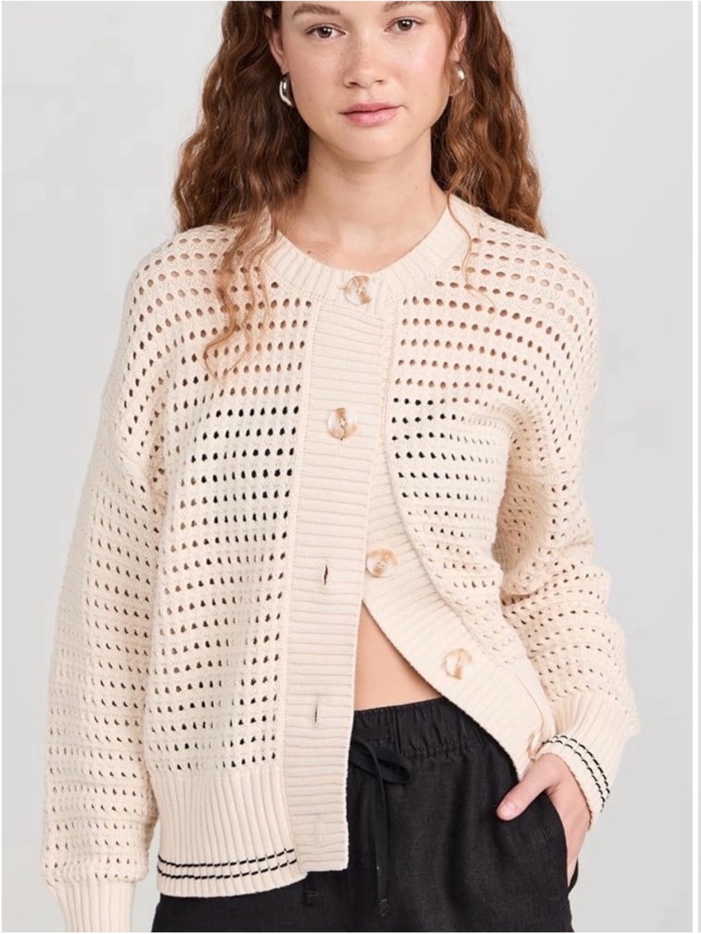 Varley Kris Relaxed Fit Knit  Cardigan Small